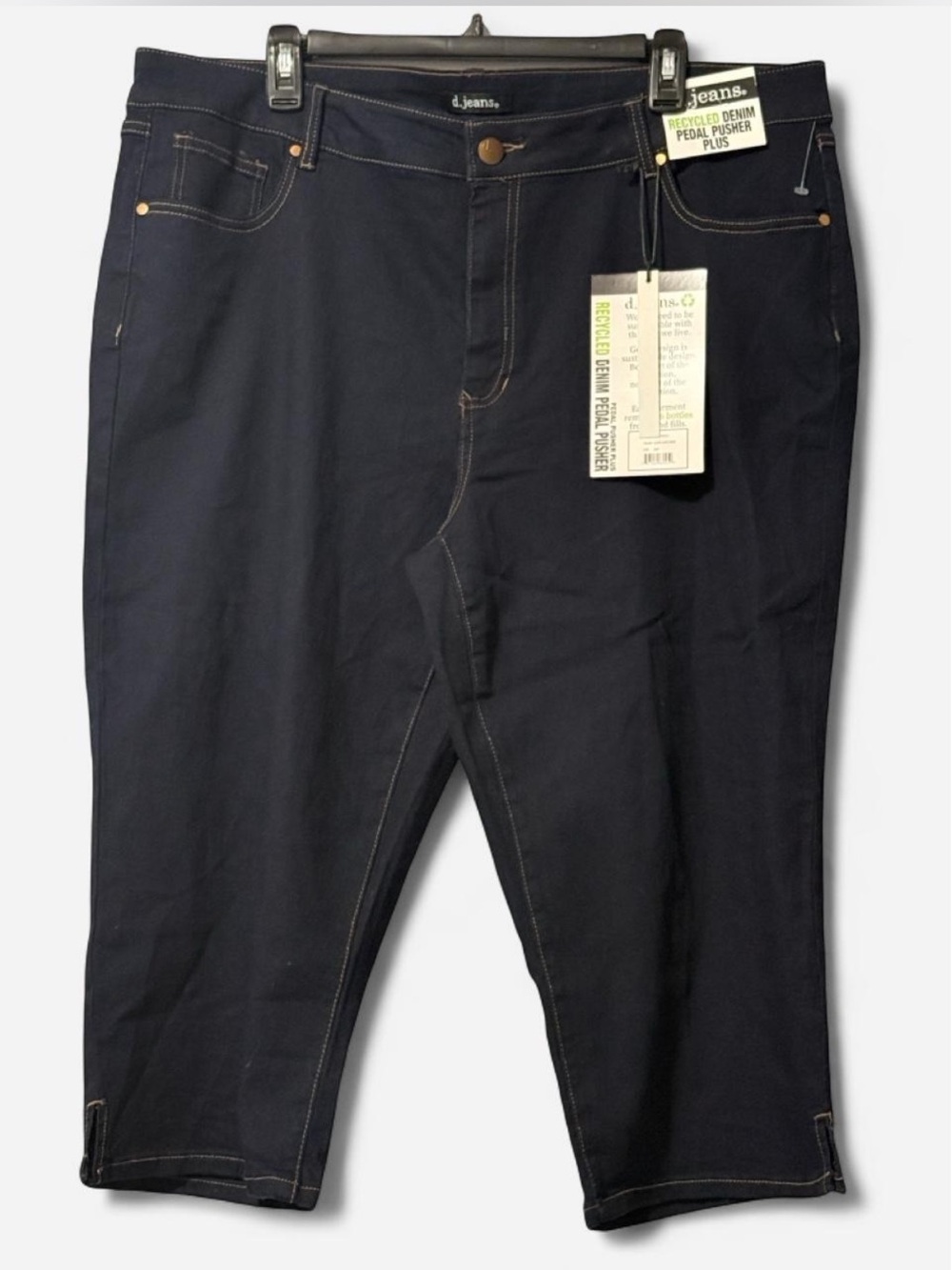 d. jeans Recycled Denim Pedal Pusher Plus Size 22W NWT